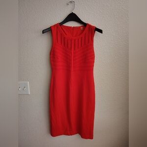 Women's T Tahari sleeveless orange red dress